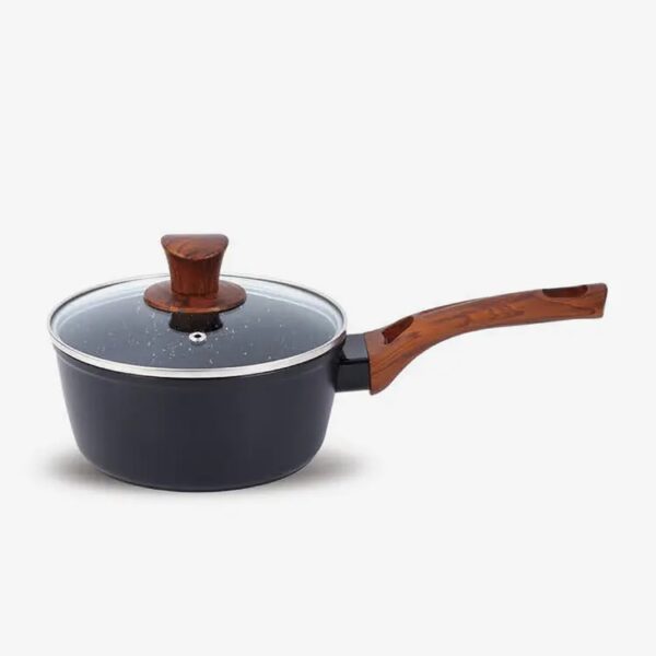 Black Nonstick Forged Aluminum Sauce Pan With Bakelite Handle