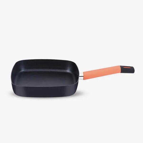 Black Nonstick Forged Square Fry Pan With Soft Touch Bakelite Handle