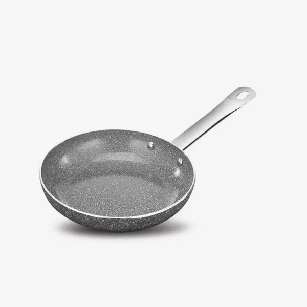 Grey Nonstick Press Aluminum Fry Pan With Stainless Steel Handle